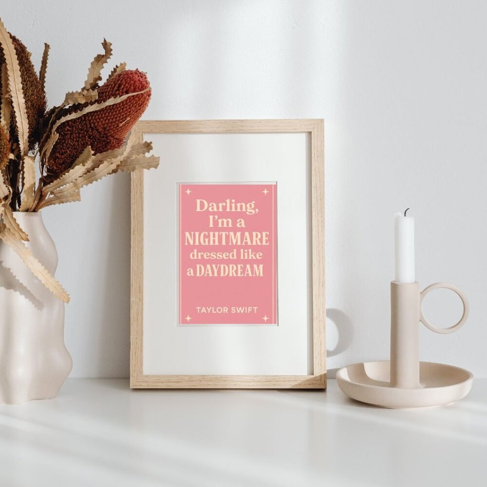 "Darling, I’m a Nightmare" Taylor Swift Inspired Art Print